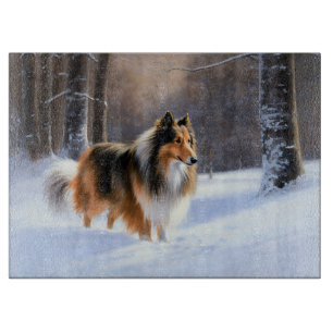 Rough Collie Let It Snow Weihnachten Schneidebrett