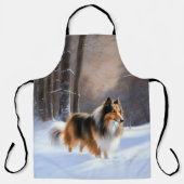 Rough Collie Let It Snow Weihnachten Schürze (Vorderseite)
