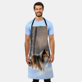 Rough Collie Let It Snow Weihnachten Schürze (Getragen)