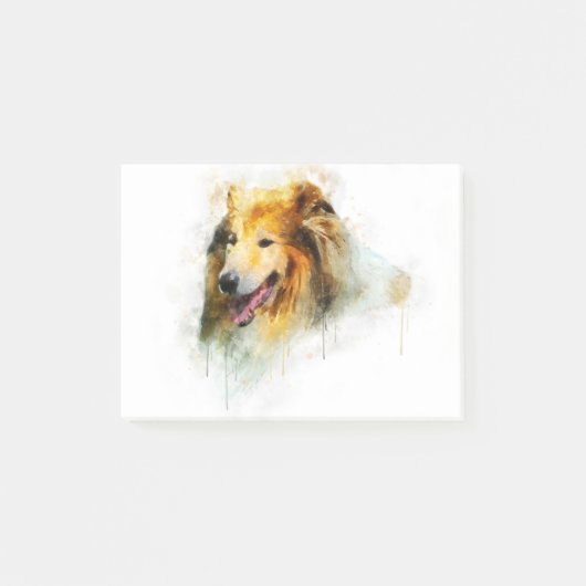 Rough Collie / Long-haarige Collie Post-it Klebezettel (Vorderseite)