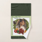 Rough Collie Lovers Weihnachten Badhandtuch Set (Handtuch)