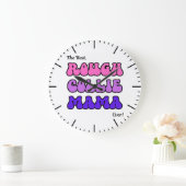 Rough Collie Mama Clock Große Wanduhr (Zuhause)