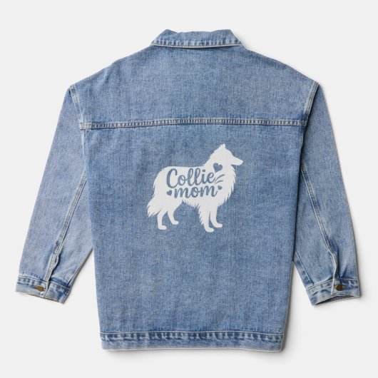 Rough Collie Mama Denim Jeansjacke (Rückseite)