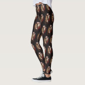 Rough Collie mit dem Weihnachtsmann Feierliche Wei Leggings (Links)