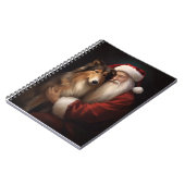 Rough Collie mit dem Weihnachtsmann Feierliche Wei Notizblock (Linke Seite)