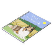 Rough Collie mit Feldern Notebook Notizblock (Linke Seite)