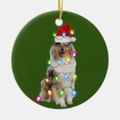 Rough Collie mit Weihnachtssaftler-Weihnachtsmannm Keramik Ornament (Vorne)