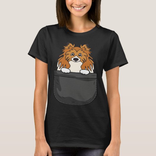 Rough Collie Mom Dad Dog in Bag T-Shirt (Vorderseite)