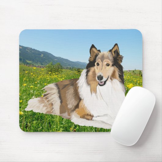 Rough Collie Mousepad (Mit Mouse)