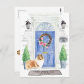 Rough Collie Moving Announction Postcard Postkarte (Vorne/Hinten)