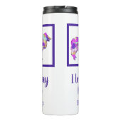 Rough Collie Niedlich Hund Silhouette PurplePY&B Thermosbecher (Rückseite)