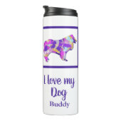 Rough Collie Niedlich Hund Silhouette PurplePY&B Thermosbecher (Nach rechts gedreht)