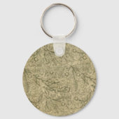 Rough Collie on a Brown Floral background Schlüsselanhänger (Rückseite)