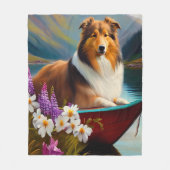 Rough Collie on a Paddle: Ein Landschaftliches Abe Fleecedecke (Vorderseite)