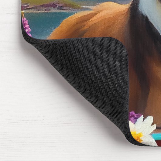 Rough Collie on a Paddle: Ein Landschaftliches Abe Mousepad (Ecke)