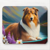 Rough Collie on a Paddle: Ein Landschaftliches Abe Mousepad (Vorne)