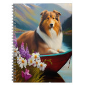 Rough Collie on a Paddle: Ein Landschaftliches Abe Notizblock (Vorderseite)