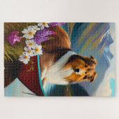 Rough Collie on a Paddle: Ein Landschaftliches Abe Puzzle (Horizontal)