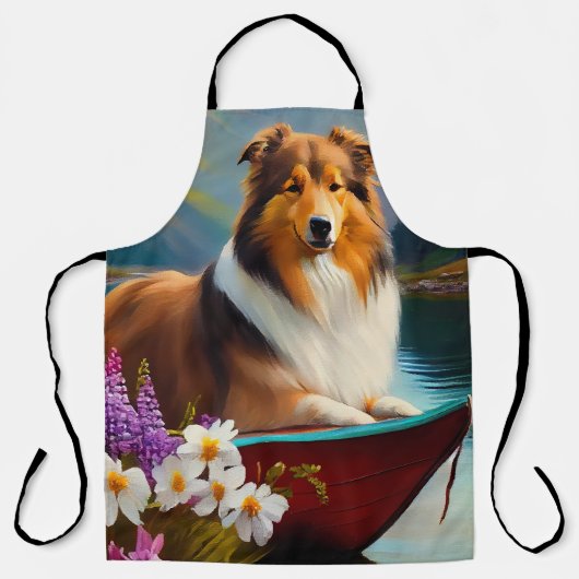 Rough Collie on a Paddle: Ein Landschaftliches Abe Schürze (Vorderseite)