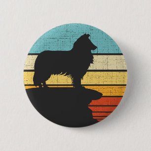 Rough Collie Owner Retro Vintag 60er 70er Dog Love Button