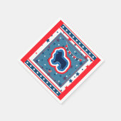 Rough Collie Patriotic Red White Blue 4. Juli Serviette (Ecke)