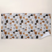 Rough Collie Paws and Bones Beach Towel Strandtuch (Vorderseite)
