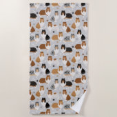 Rough Collie Paws and Bones Beach Towel Strandtuch (Vorderseite)