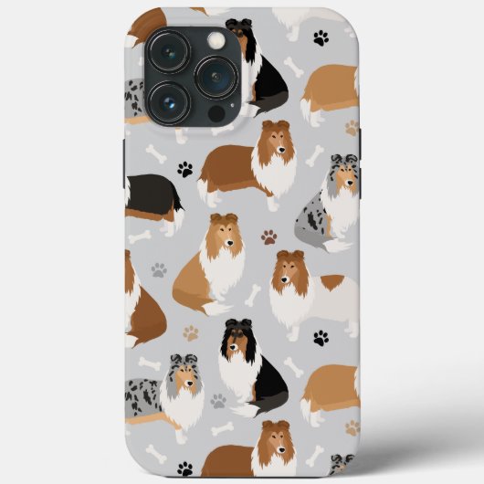 Rough Collie Paws and Bones Case-Mate iPhone Hülle (Rückseite)