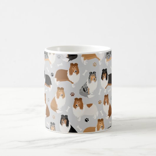 Rough Collie Paws and Bones Coffee Tasse (Mittel)