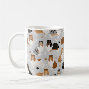 Rough Collie Paws and Bones Coffee Tasse