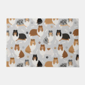 Rough Collie Paws and Bones Doormat Fußmatte (Vorderseite)