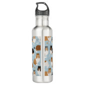 Rough Collie Paws and Bones Edelstahlflasche (Rückseite)