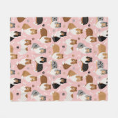 Rough Collie Paws and Bones Fleece Blanket (Vorderseite (Horizontal))