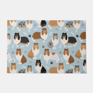Rough Collie Paws and Bones Fußmatte