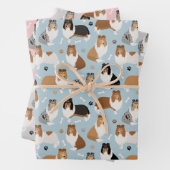 Rough Collie Paws and Bones Geschenkpapier Set (Beispiel)