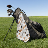 Rough Collie Paws and Bones Golf Towel Golfhandtuch (Gras)
