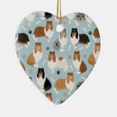 Rough Collie Paws and Bones Keramik Ornament (Rechts)