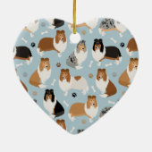 Rough Collie Paws and Bones Keramik Ornament (Hinten)