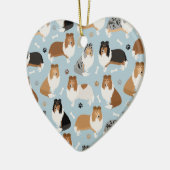 Rough Collie Paws and Bones Keramik Ornament (Links)