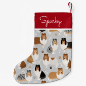 Rough Collie Paws and Bones Kleiner Weihnachtsstrumpf (Rückseite)