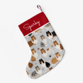 Rough Collie Paws and Bones Kleiner Weihnachtsstrumpf (Rückseite (Hängend))