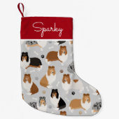 Rough Collie Paws and Bones Kleiner Weihnachtsstrumpf (Vorderseite)