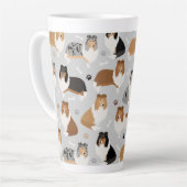 Rough Collie Paws and Bones Latte Tasse (Linke Ecke)