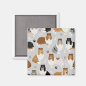 Rough Collie Paws and Bones Magnet (Vorderseite/Rückseite)