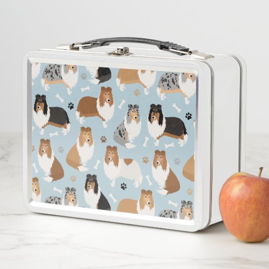 Rough Collie Paws and Bones Metall Brotdose (Beispiel)