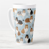 Rough Collie Paws and Bones Milchtasse (Linke Ecke)