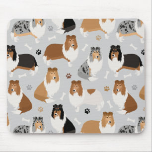 Rough Collie Paws and Bones Mouse Pad Mousepad