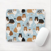 Rough Collie Paws and Bones Mousepad (Mit Mouse)