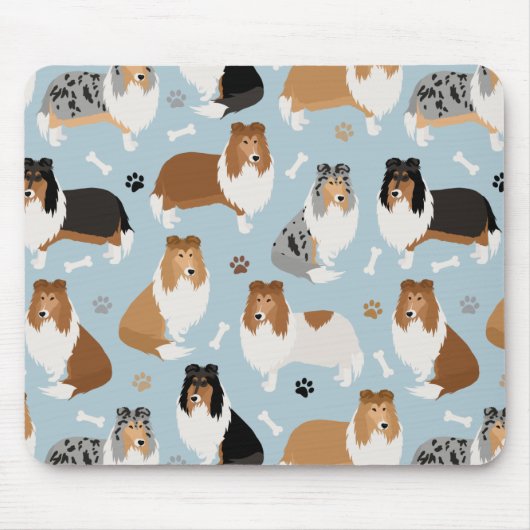 Rough Collie Paws and Bones Mousepad (Vorne)