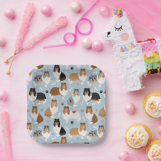 Rough Collie Paws and Bones Paper Tellers Pappteller (Party)
